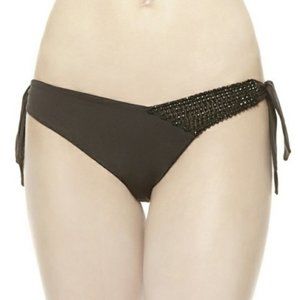 NWOT La Perla Womens GLIMMERING SOUTACHE BIKINI TIE BOTTOMS US SZ L MSRP $327
